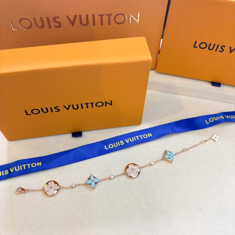 Louis Vuitton Turquoise & Crystal Flower Charm Bracelet view