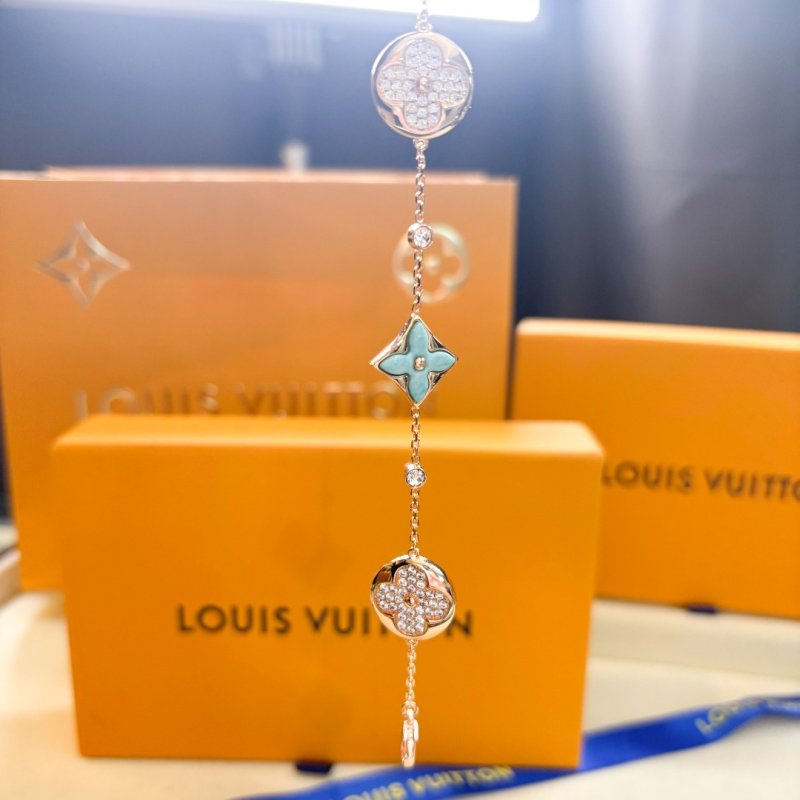 Louis Vuitton Turquoise & Crystal Flower Charm Bracelet view