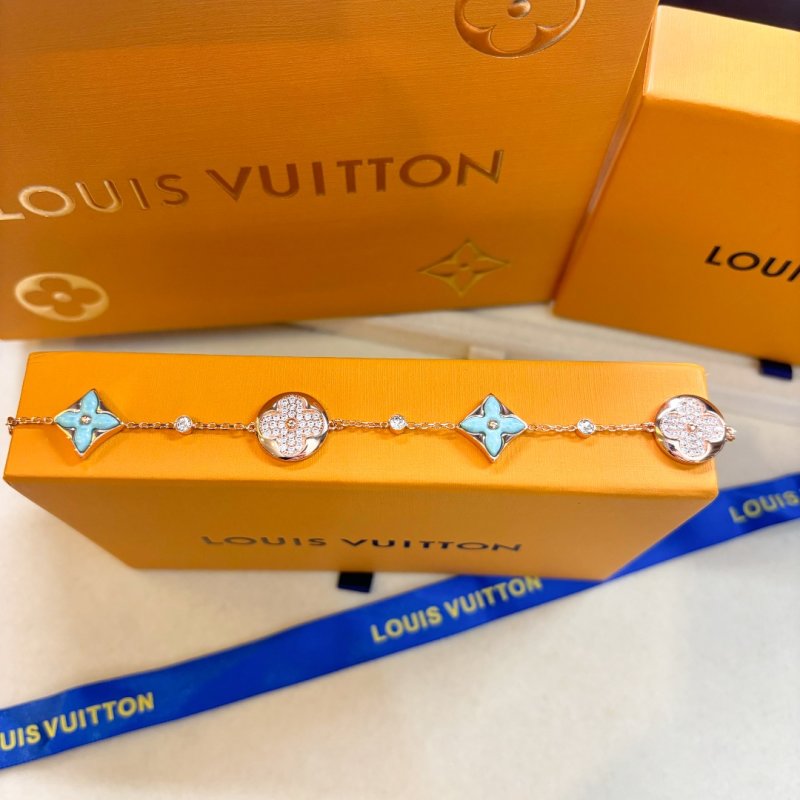 Louis Vuitton Turquoise & Crystal Flower Charm Bracelet view