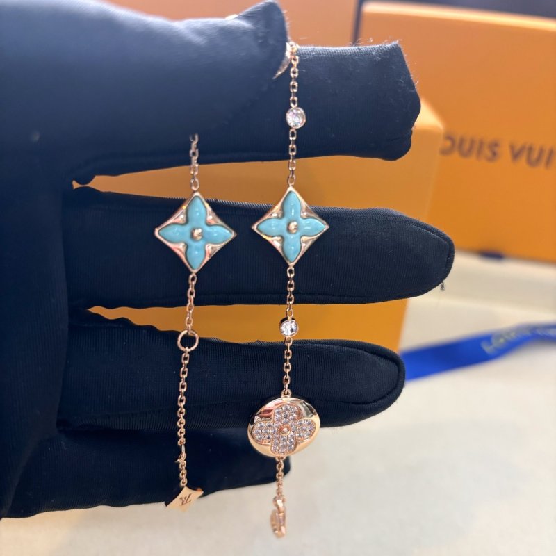 Louis Vuitton Turquoise & Crystal Flower Charm Bracelet view