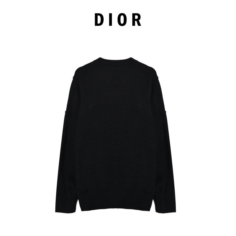 Black Textured Crewneck Sweater view