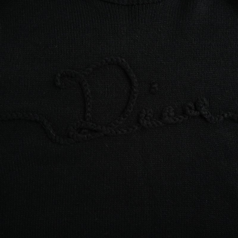 Black Textured Crewneck Sweater view