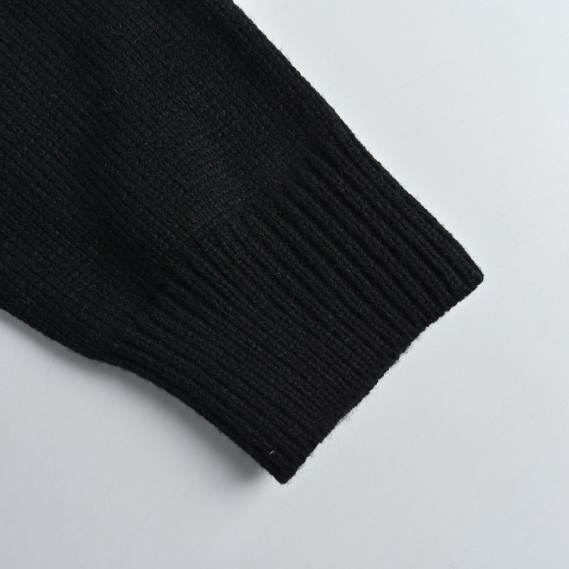 Black Textured Crewneck Sweater view