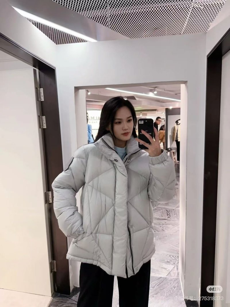 White Quilted Puffer Down Jacket view