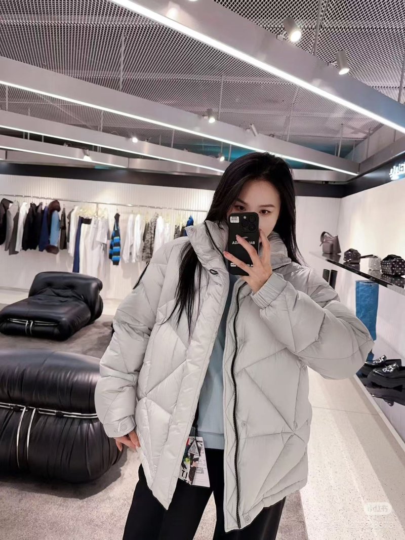 White Quilted Puffer Down Jacket view