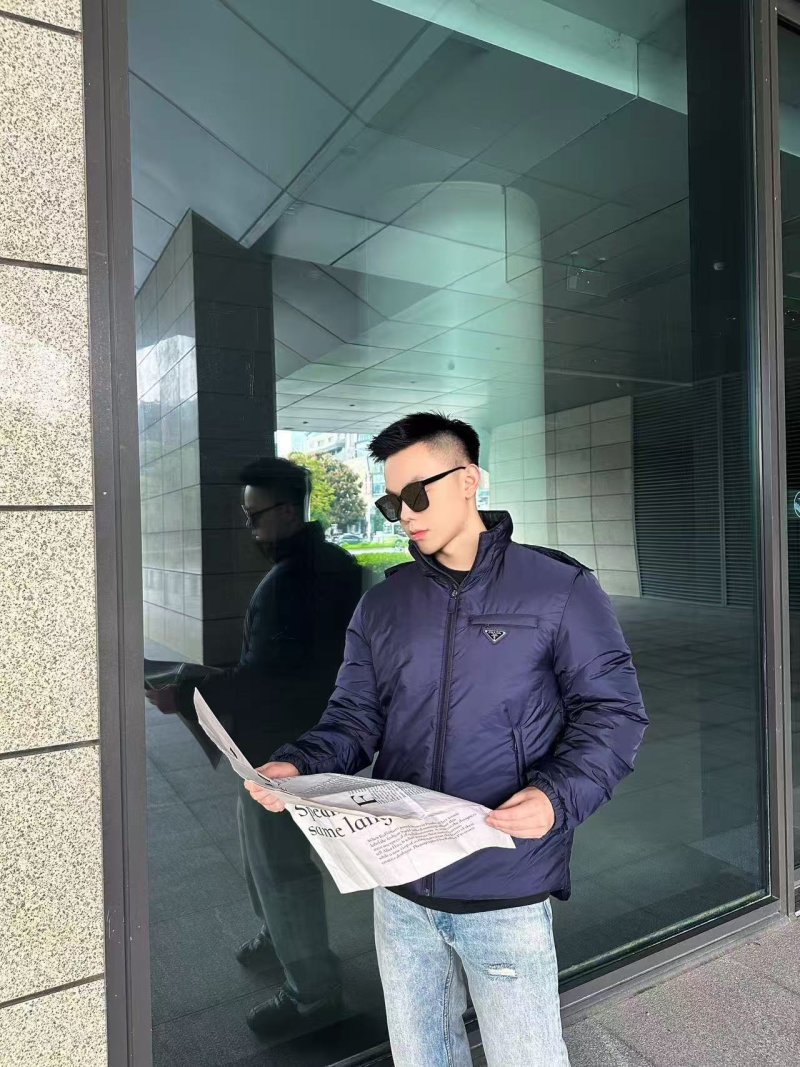 Prada Navy Quilted Down Jacket