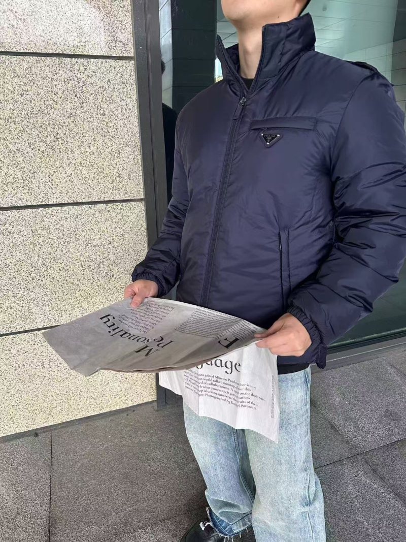 Prada Navy Quilted Down Jacket view