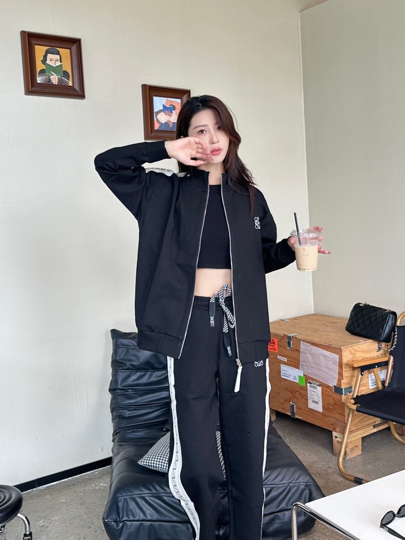 Black Track Pants with White Side Stripe view