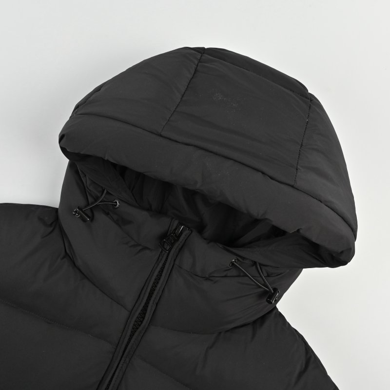 Black Puffer Down Jacket with Hood view