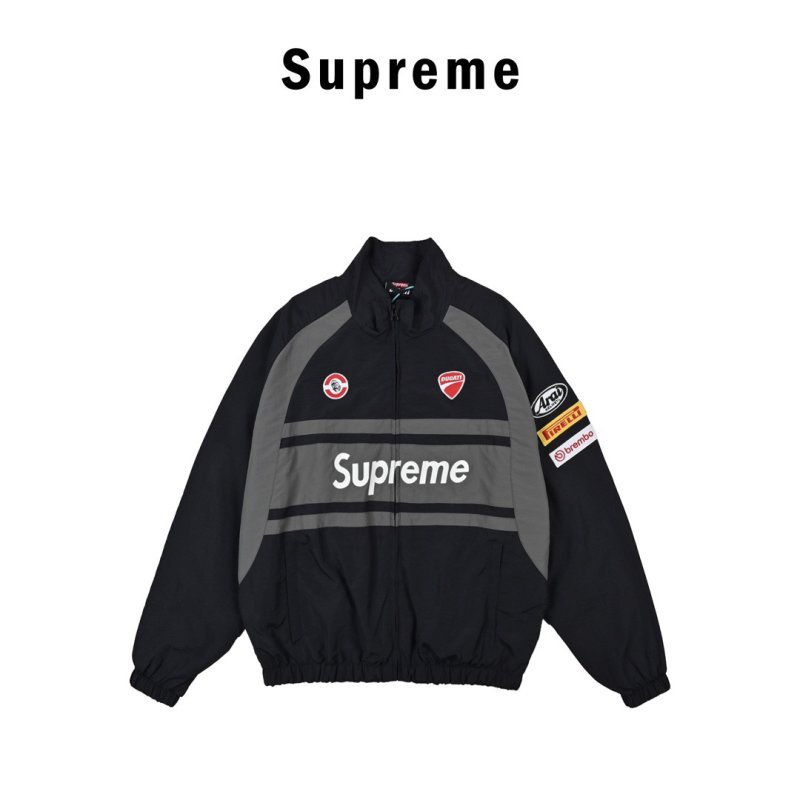 Supreme x Ducati Track Jacket Black Grey