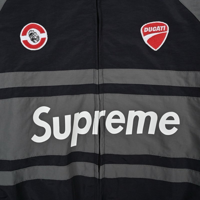 Ducati Black Reflective Stripe Windbreaker Jacket view