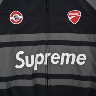 Supreme x Ducati Track Jacket Black Grey view 5