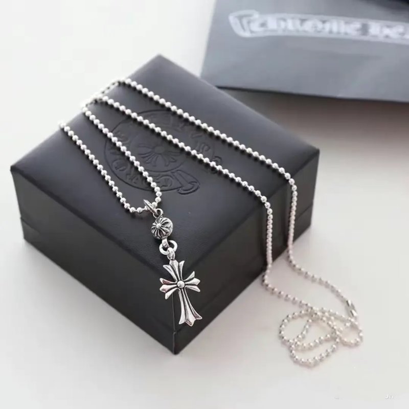 Chrome Hearts Cross Pendant Silver Chain Necklace view