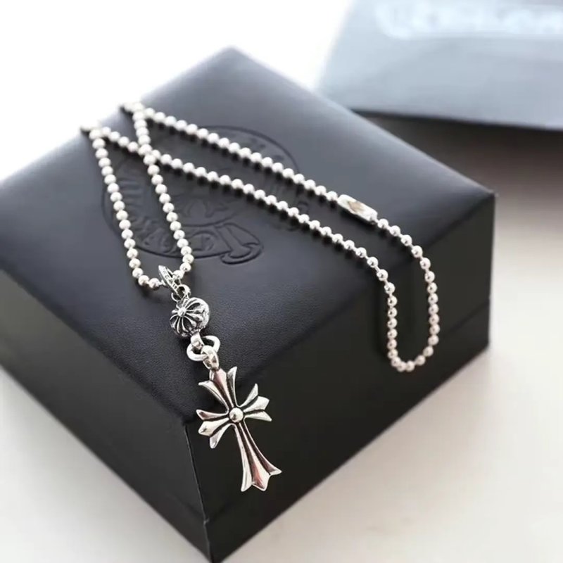 Chrome Hearts Cross Pendant Silver Chain Necklace view