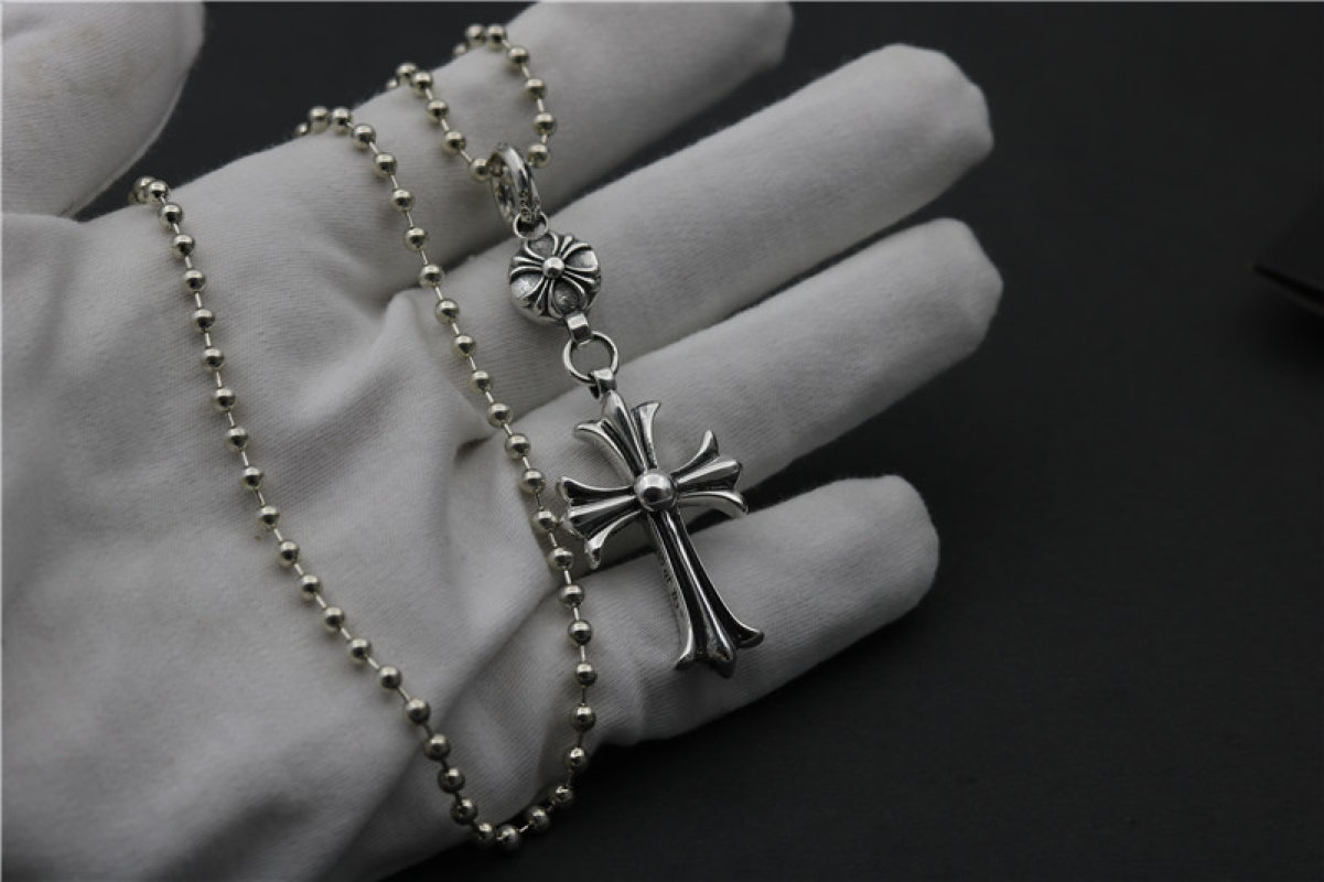 Chrome Hearts Cross Pendant Silver Chain Necklace view