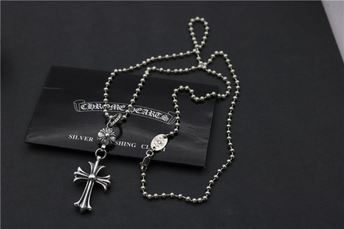 Chrome Hearts Cross Pendant Silver Chain Necklace view