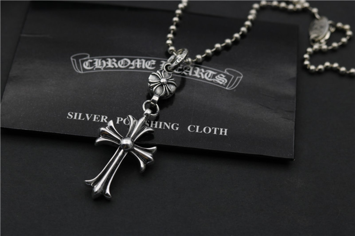 Chrome Hearts Cross Pendant Silver Chain Necklace view