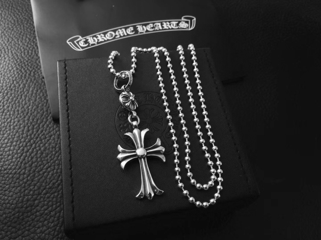 Chrome Hearts Cross Pendant Silver Chain Necklace view