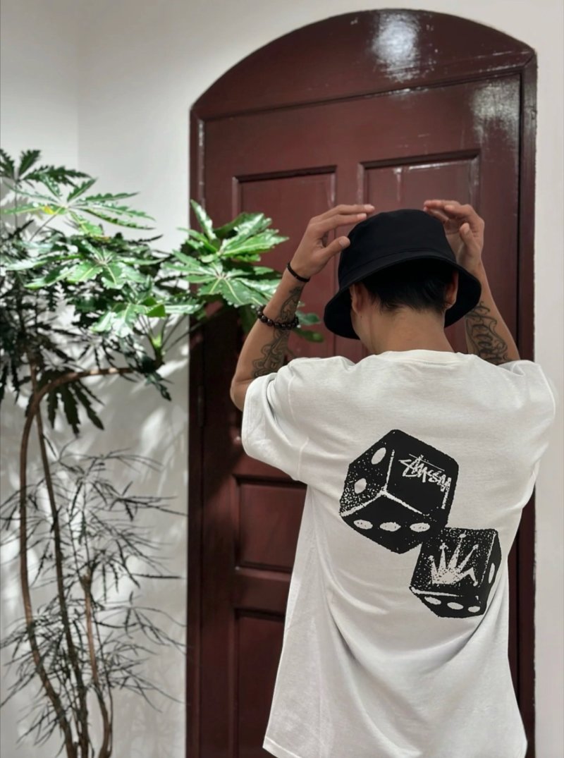 White Dice Graphic Short Sleeve T-Shirt view