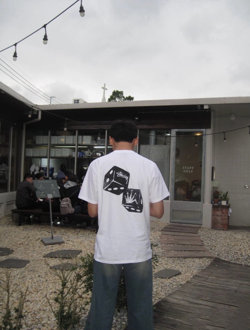 White Dice Graphic Short Sleeve T-Shirt view
