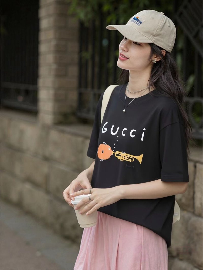 Gucci Musical Trumpet Orange Pumpkin Black T-Shirt