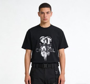 Chanel Distressed CC Logo Black T-Shirt view 5