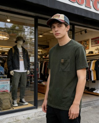 Carhartt Pocket T-Shirt Olive Green view 4