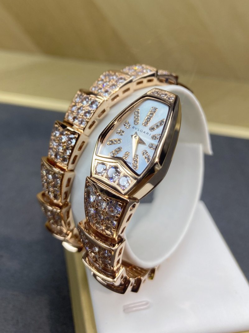 Bulgari Serpenti Rose Gold Diamond Watch view