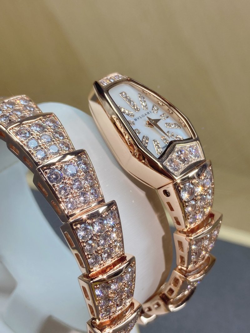 Bulgari Serpenti Rose Gold Diamond Watch view
