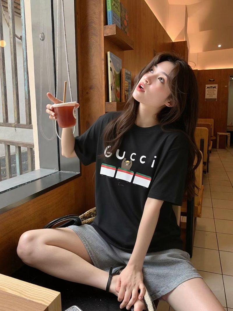 Gucci Black Logo Stripe Short Sleeve T-Shirt view