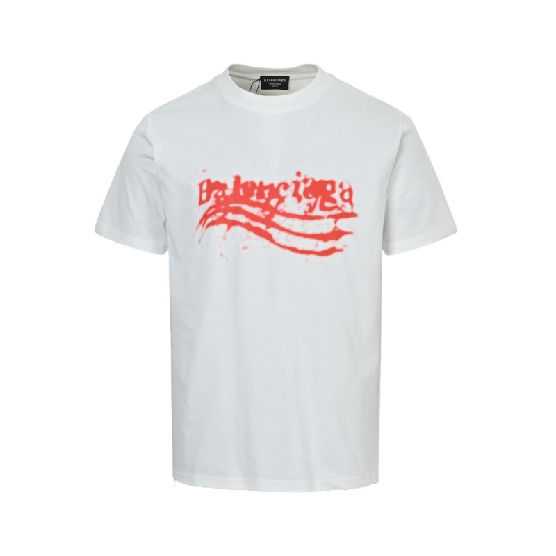 Balenciaga Distressed Logo White T-Shirt view