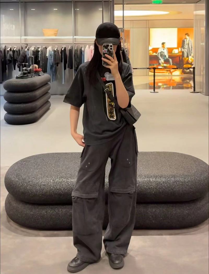 Alexander Wang Lighter Print Oversized Black T-Shirt view