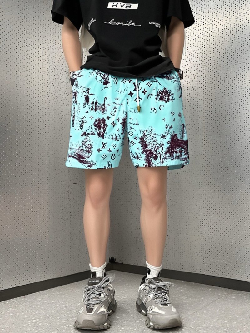 Louis Vuitton Monogram Scenic Print Shorts Light Blue
