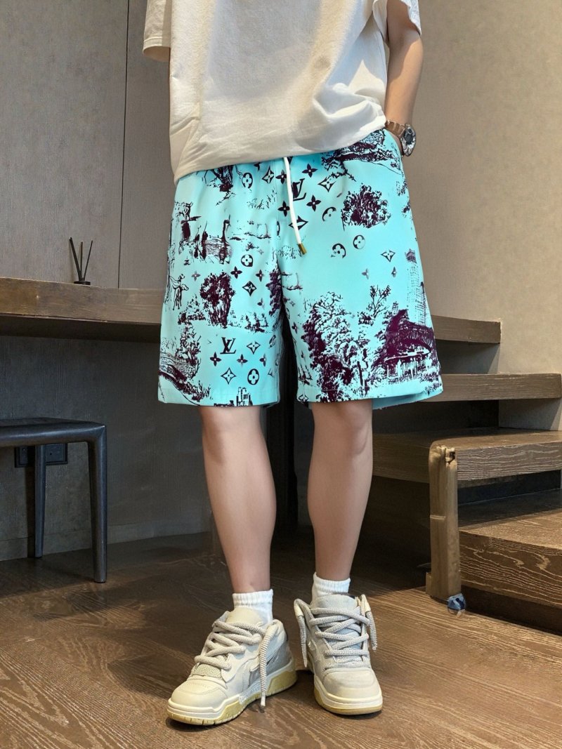 Louis Vuitton Monogram Scenic Print Shorts Light Blue view