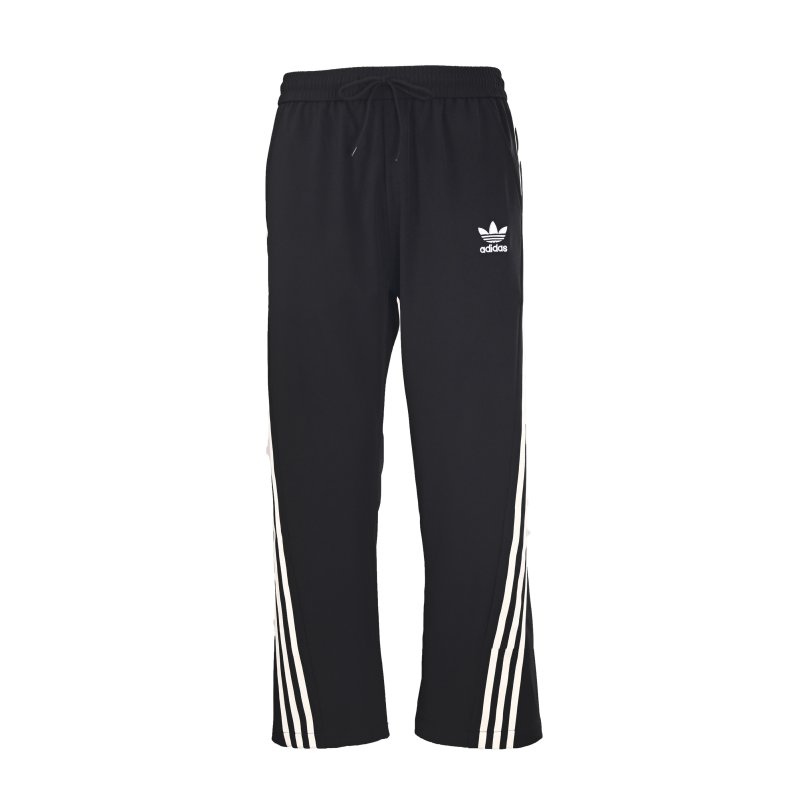 Adidas Black Track Pants with White Side Stripes view
