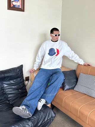 Moncler White Logo Sweatshirt view 5