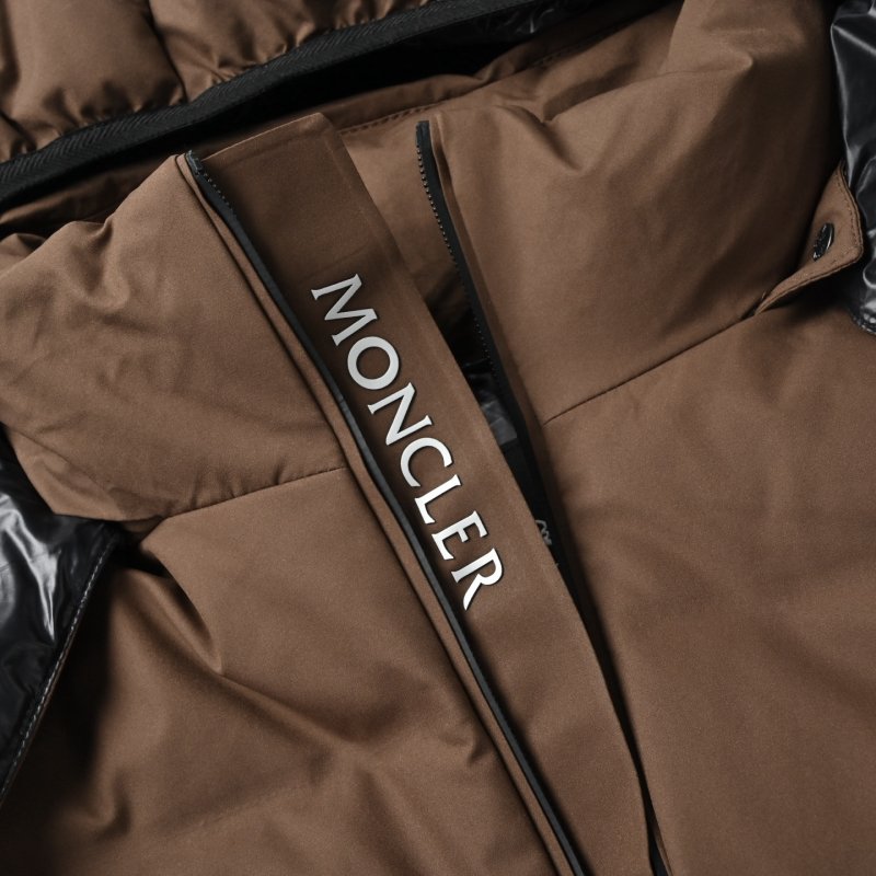 Brown Puffer Down Jacket with Contrast Collar view