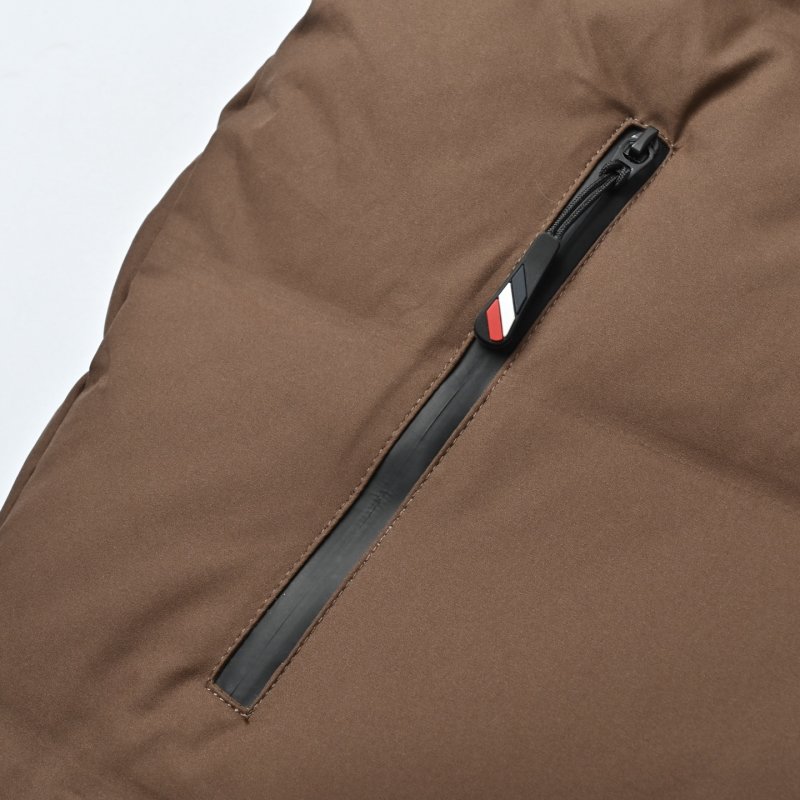 Brown Puffer Down Jacket with Contrast Collar view