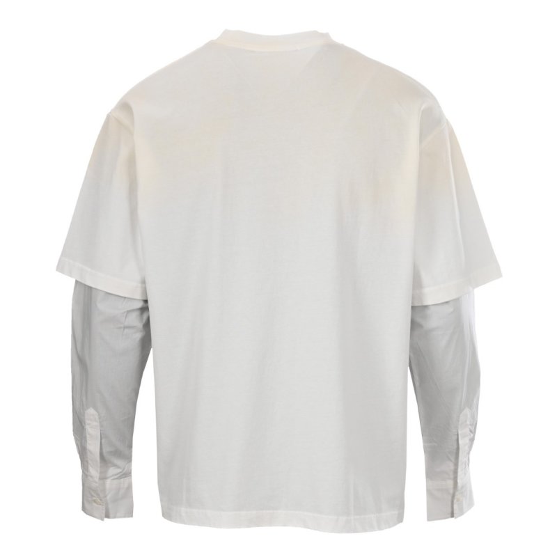 Acne Studios Distressed Logo Gym Long Sleeve T-Shirt White view