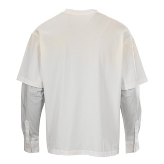 Acne Studios Distressed Logo Gym Long Sleeve T-Shirt White view 3