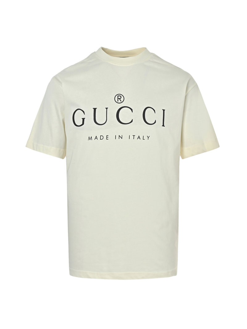 Gucci Logo Print Cream Short-Sleeve T-Shirt view