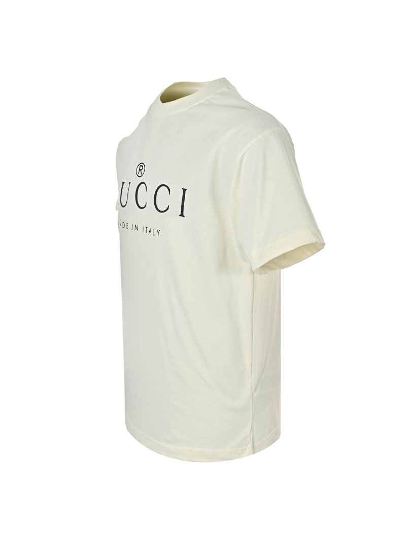 Gucci Logo Print Cream Short-Sleeve T-Shirt view
