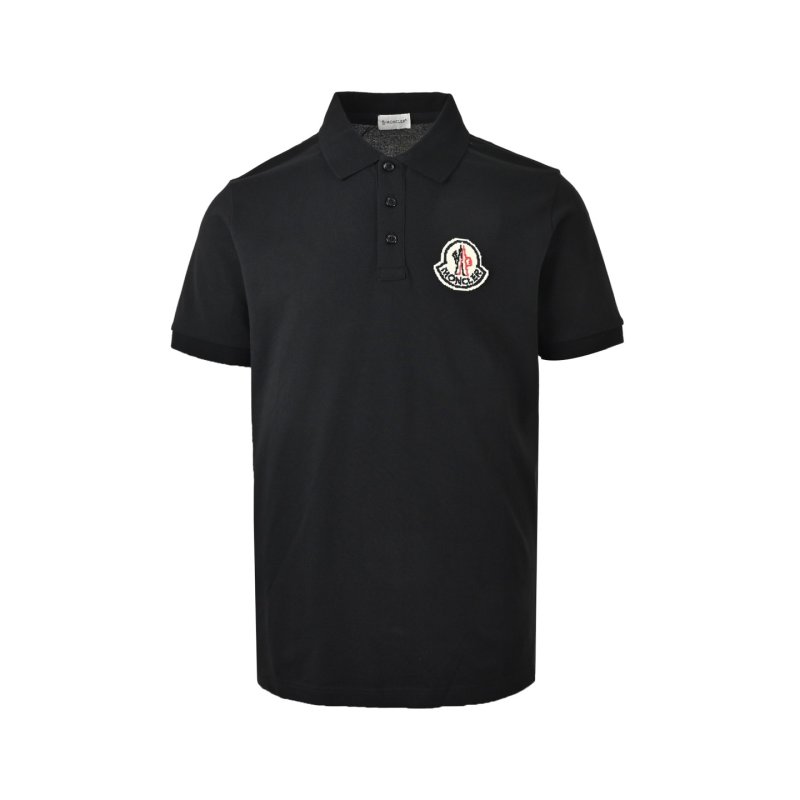 Moncler Black Polo Shirt with Signature Chest Logo view