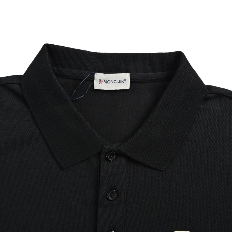 Moncler Black Polo Shirt with Signature Chest Logo view