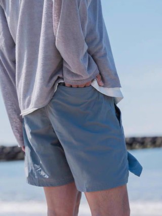 Nike Swoosh Light Blue Nylon Shorts view 2