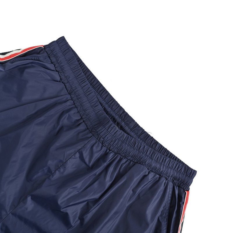 Navy Athletic Shorts with Red & White Stripe view