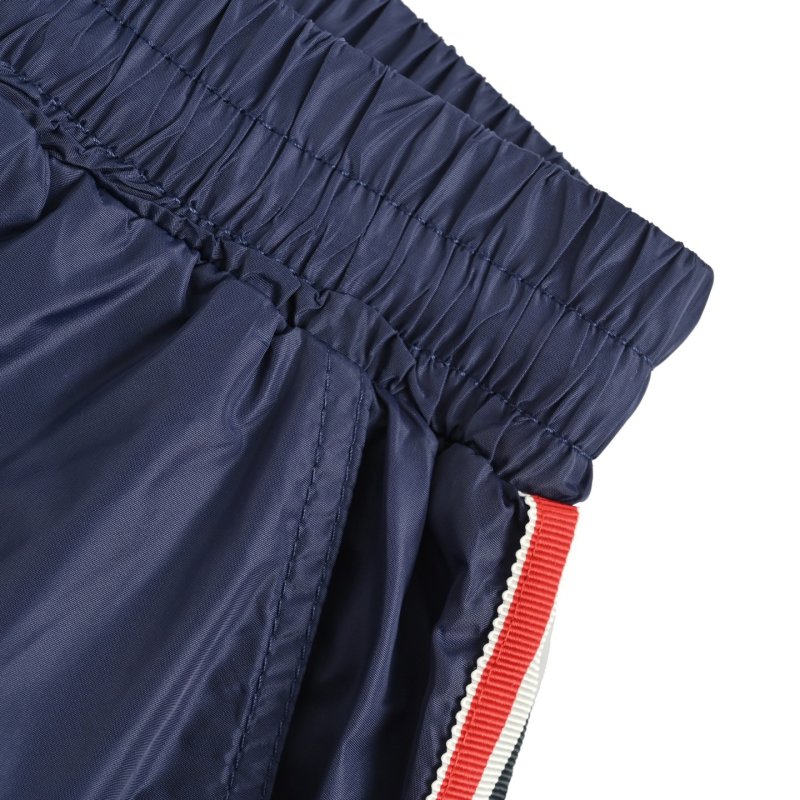 Navy Athletic Shorts with Red & White Stripe view