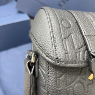 Dior Hit The Road Embossed Leather Messenger Bag Black view 7
