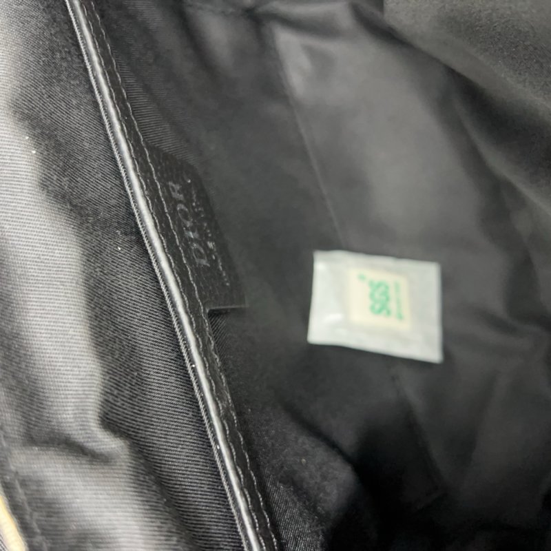 Dior Hit The Road Embossed Leather Messenger Bag Black view