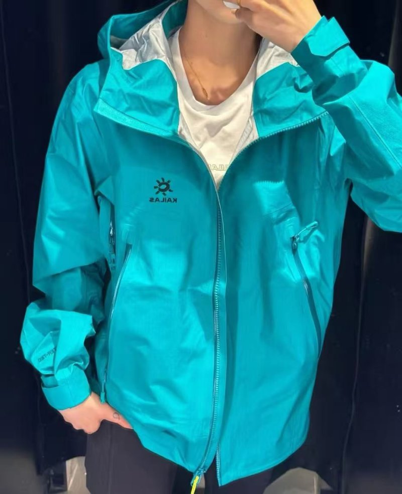 Turquoise Windbreaker Jacket with Contrast Collar view